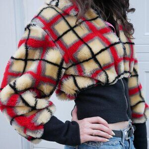 Vintage Jean Paul Gaultier Faux Fur Bomber Jacket